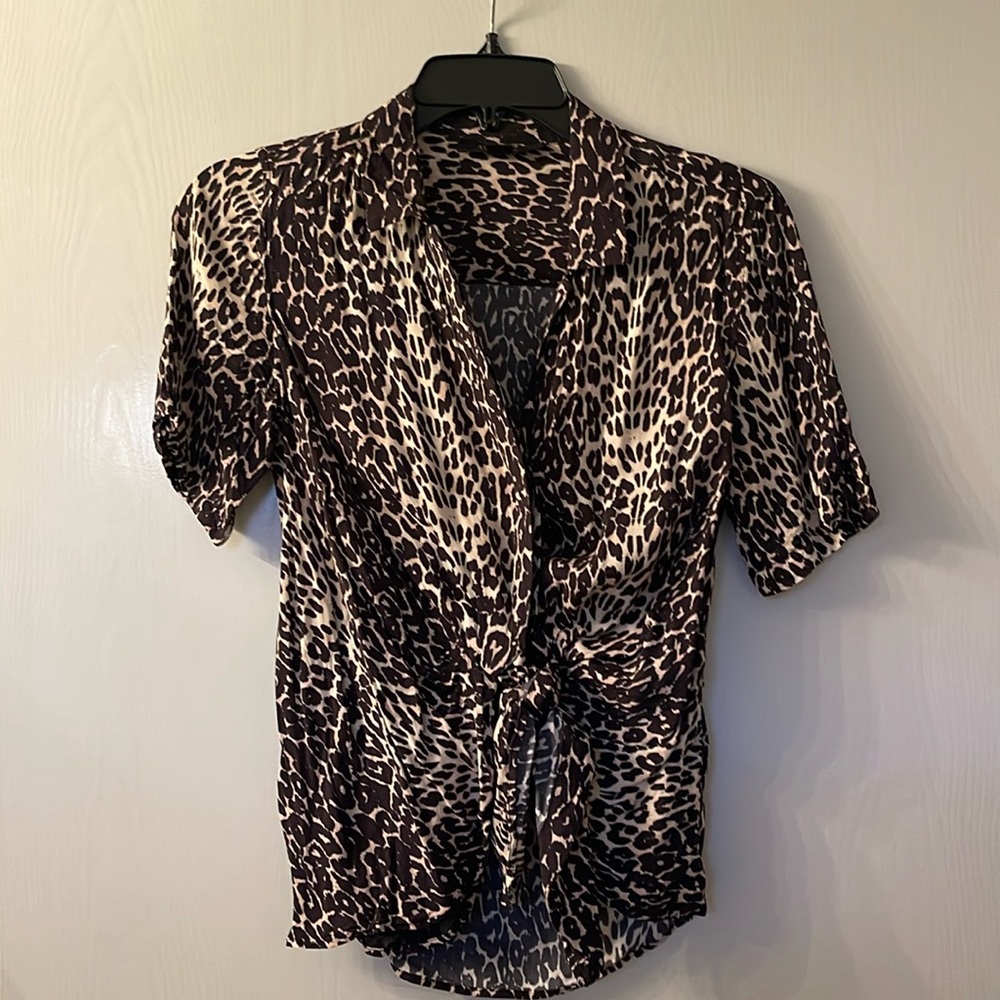 ALLSAINTS leopard short sleeve top